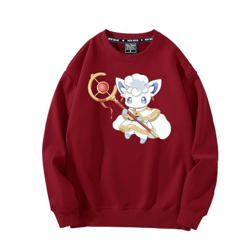 【裹起毛】 葬送のフリーレン キャラクター 魅力的 ラウンドネックスウェット-A2007