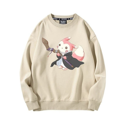 【裹起毛】 葬送のフリーレン キャラクター 魅力的 ラウンドネックスウェット-A2007