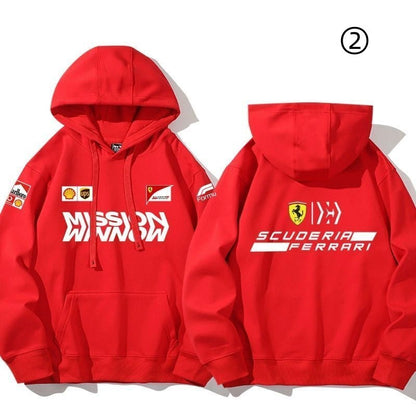 【裹起毛あり】大人の定番　売れ切れ必至　レーシングチーム  パーカー-A2039