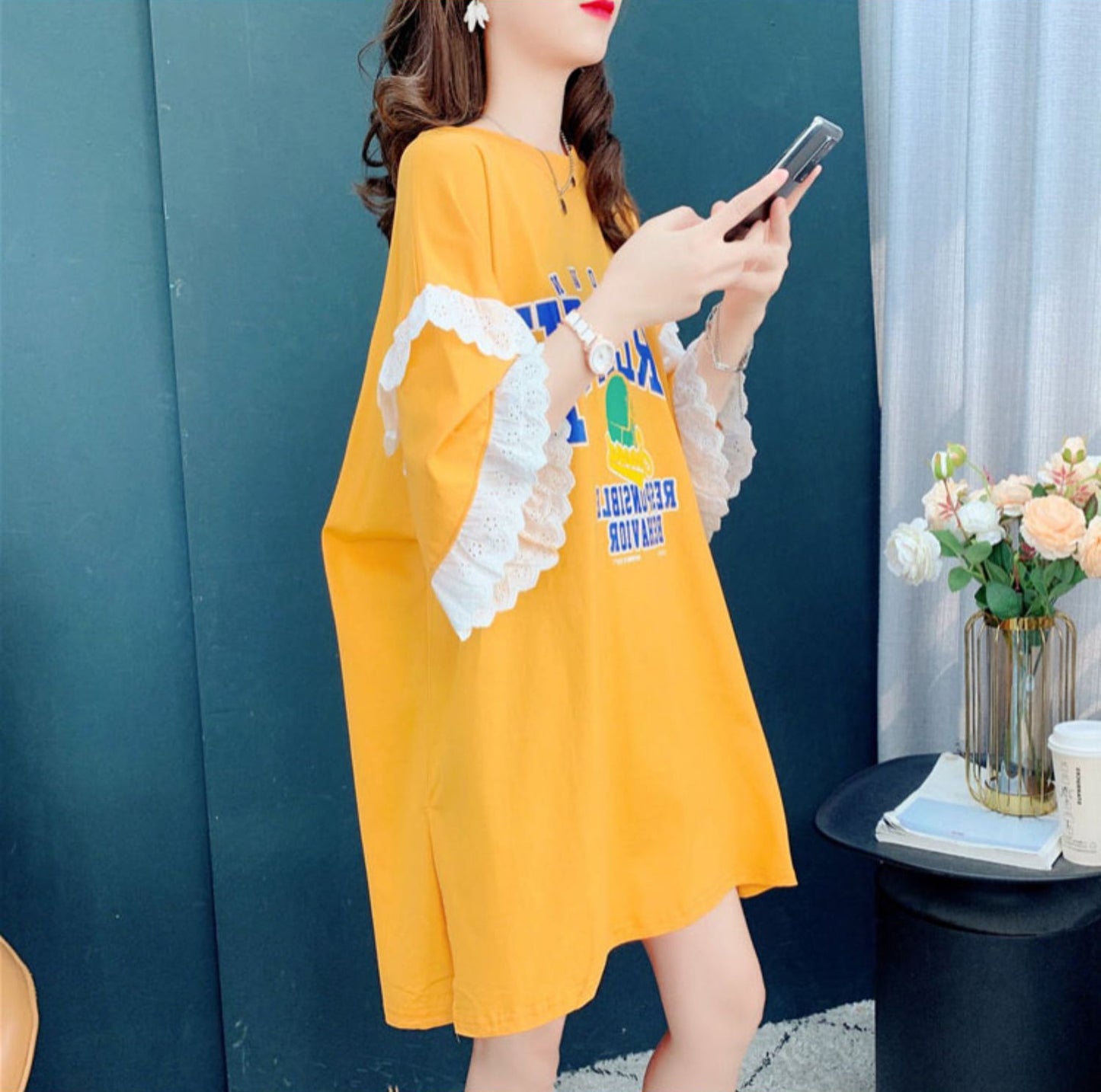 話題沸騰中  プリント ビッグロゴ ゆったり 半袖Tシャツ 全3色ins-8252