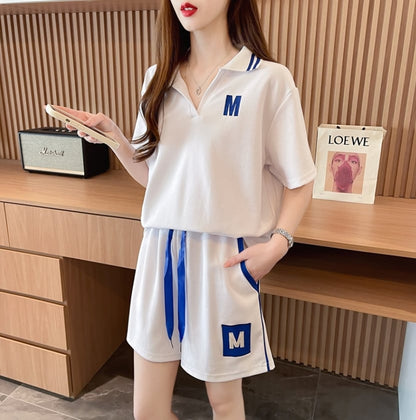 売り切れ必至 ルーズ  半袖Ｔシャツⅹパンツセット全2色ins-8190