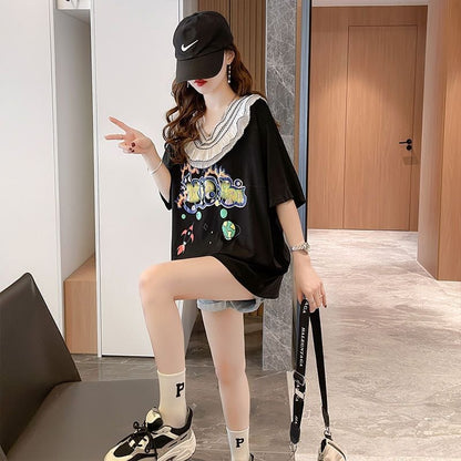 【半額！期間限定！！】オシャレ度満点 着心地抜群 キュート プリント 全3色 Tシャツ カットソーins-8536