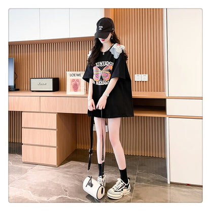 話題沸騰中 ロゴ プリント  ゆったり 3色半袖Tシャツins-8316
