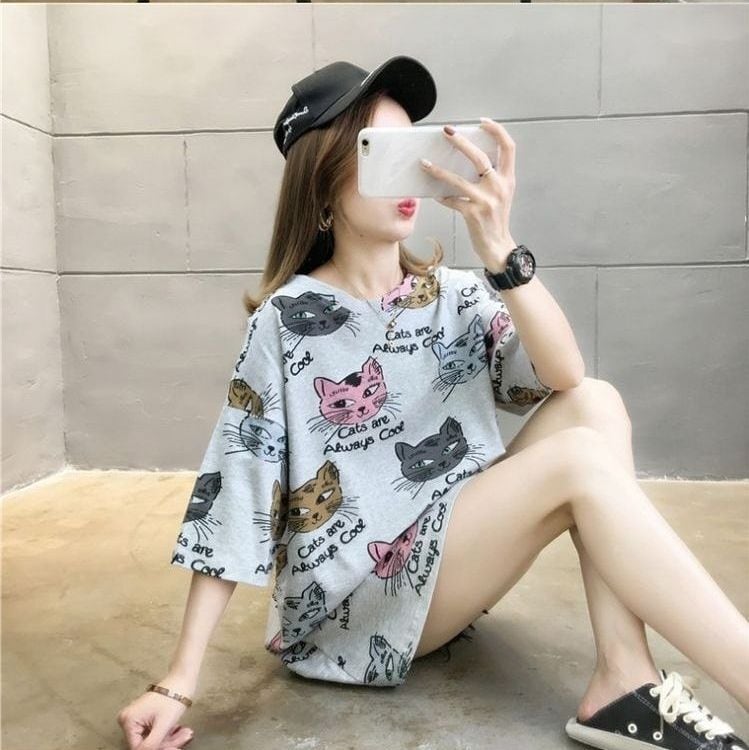 話題沸騰中 ゆったり ロング丈 切り替え 2色半袖Tシャツins-8132
