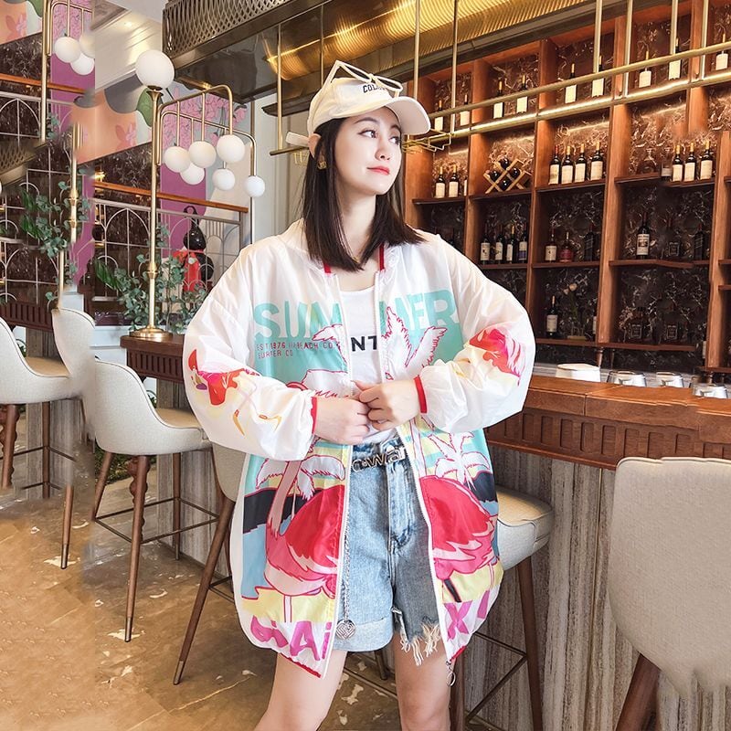 上質 カジュアル UVカット夏 長袖 薄手 日焼け止め ゆったり パーカーins-8147