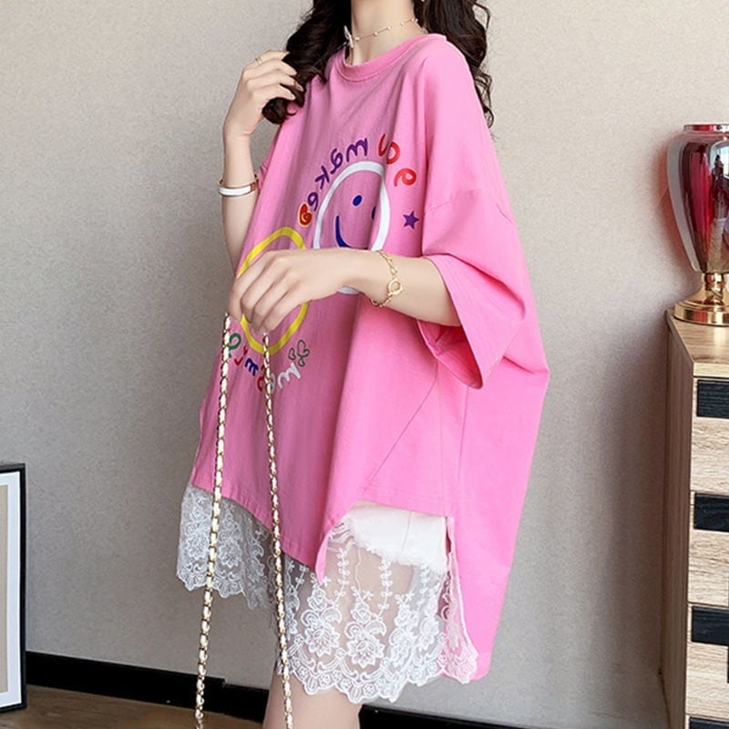新作 レイヤード風 ロゴ プリント ゆったり 半袖 Ｔシャツ 全3色ins-4948