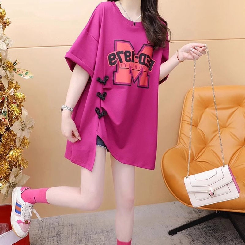 超人気 美人度アップ  特別デザイン ゆったり二色 半袖Tシャツins-8038
