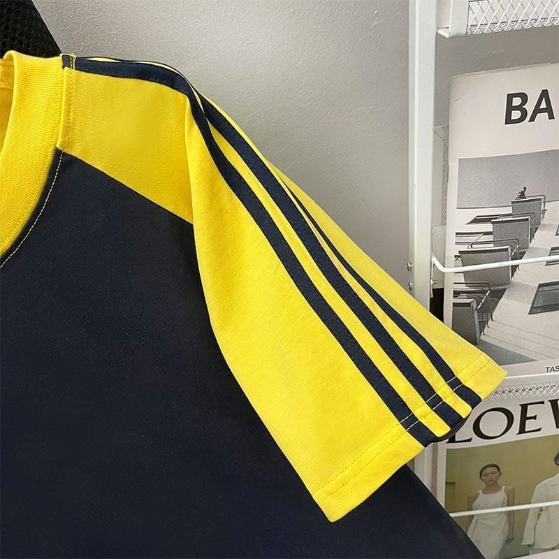 早い者勝ち カジュアル キュート 切り替え プリント  半袖Tシャツins-8618