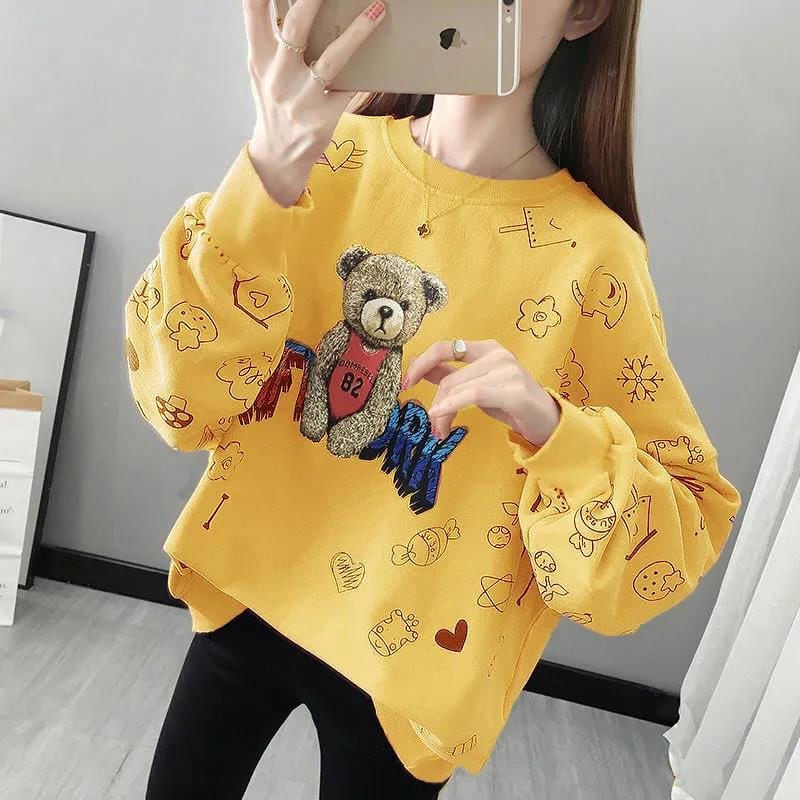 超人気 !存在感アップ ビッグロゴ ゆったり 花柄 スウェット全6色 ins-4931