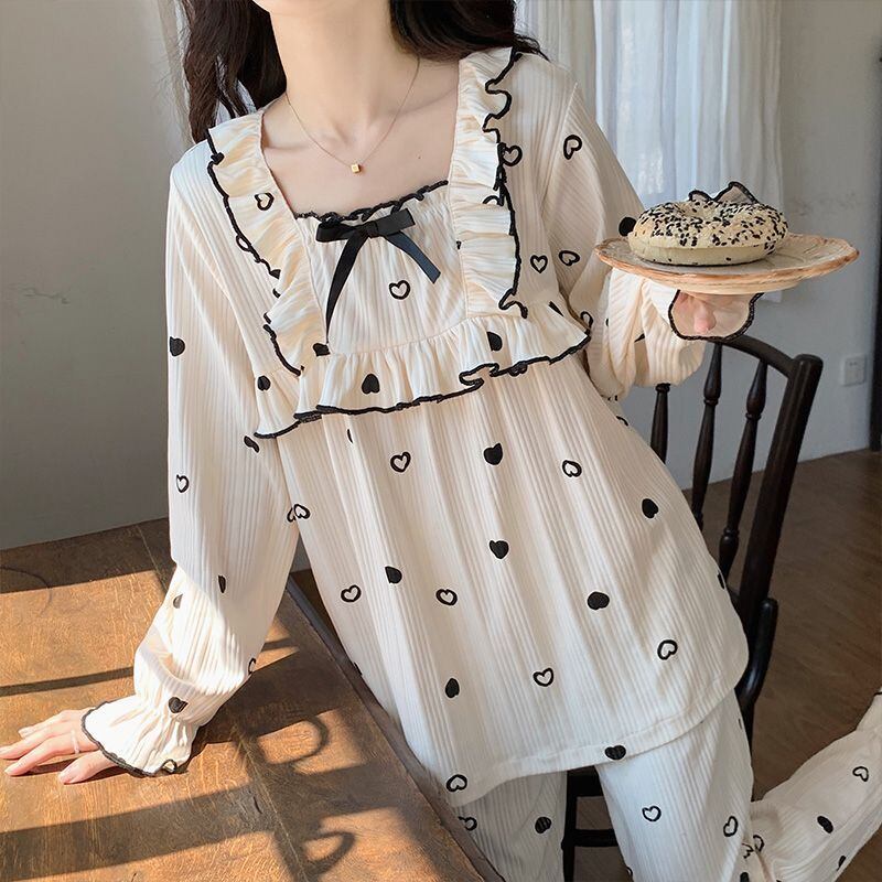 超人気 大人可愛い ファッション キュート 上質 フレアスリーブ パジャマins-4927