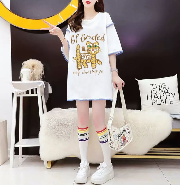 売り切れ必至 アバンギャルド カジュアル プリント全2色 半袖Tシャツ カットソー ins-8561
