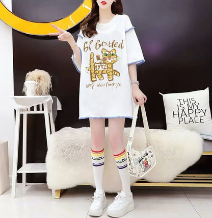 売り切れ必至 アバンギャルド カジュアル プリント全2色 半袖Tシャツ カットソー ins-8561