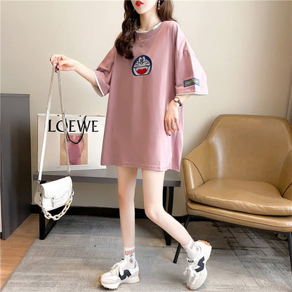 好感度満載 ラウンドネック プリント Tシャツ カットソー全3色ins-8223