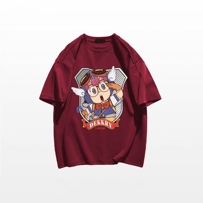 新商品 カジュアル ゆったり プリント 5色 半袖Tシャツins-8239