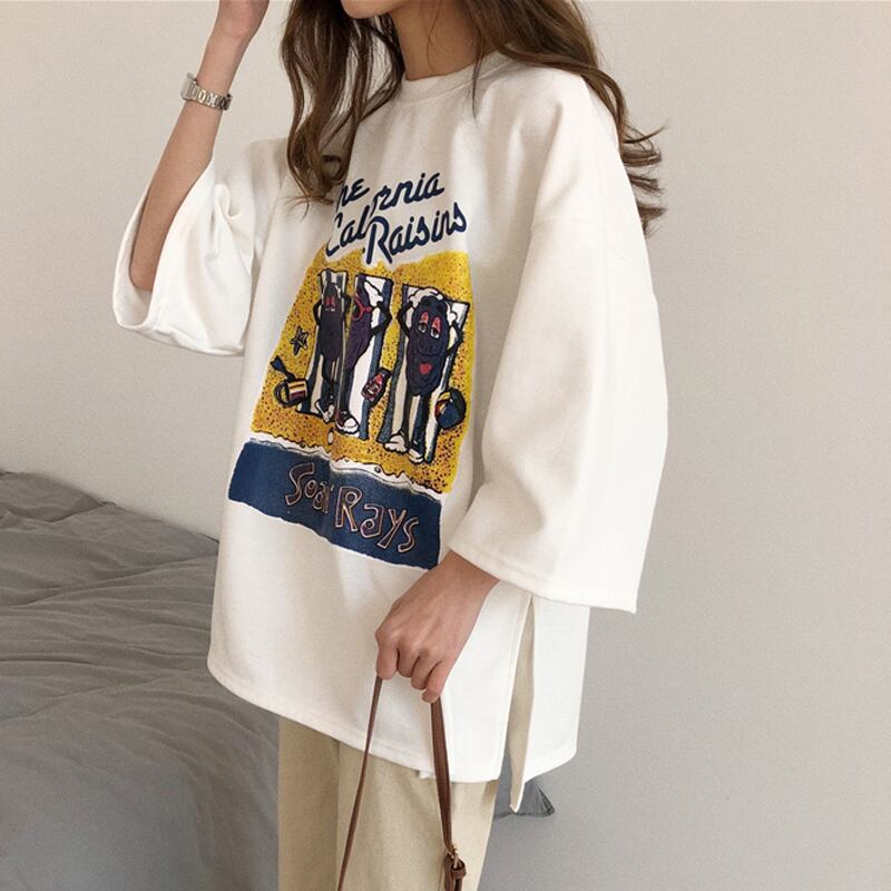 話題沸騰中 カジュアル  ゆったり プリント 2色半袖Tシャツins-8161