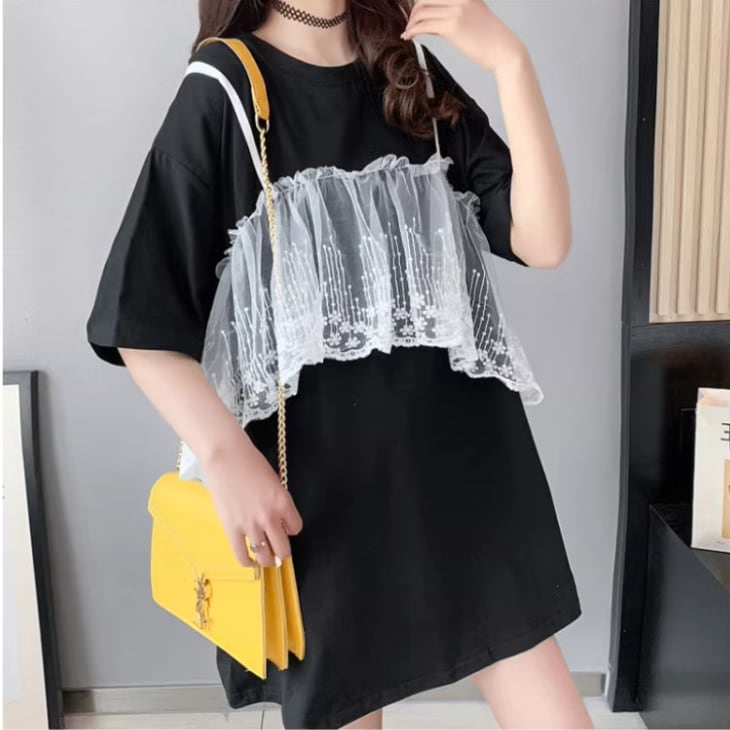 超人気 レイヤード風 ゆったり 半袖 Ｔシャツ 全3色ins-8253