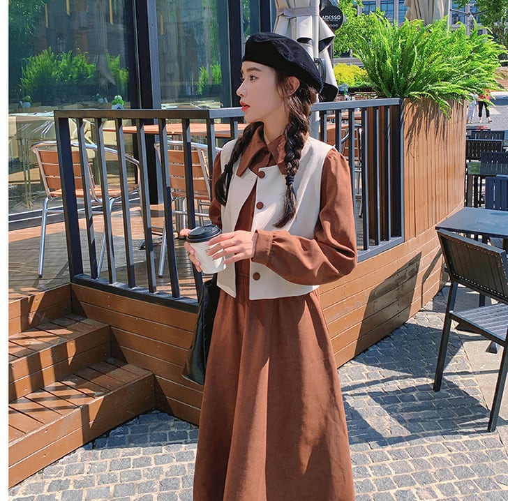 絶対欲しい 上品 知的 二点セット ワンピースins-8142
