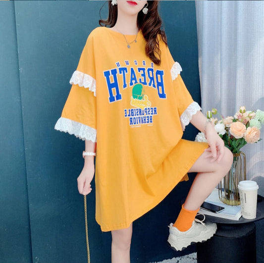 話題沸騰中  プリント ビッグロゴ ゆったり 半袖Tシャツ 全3色ins-8252