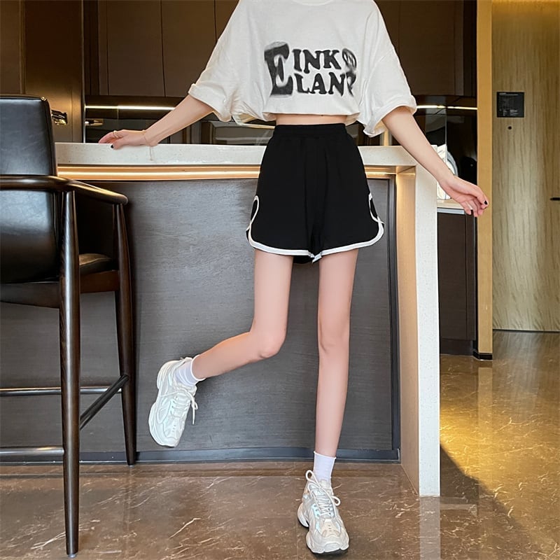 ゆったり感アップ カジュアル ハイウエスト パンツ ボトムスins-3563