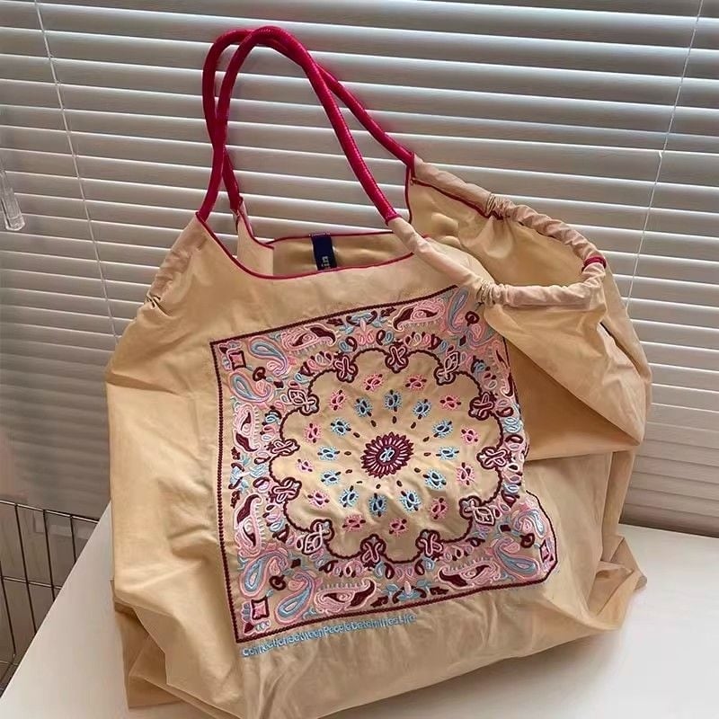 大好評  刺繍プリント  環境保護バッグ ショッピングバッグins-5734
