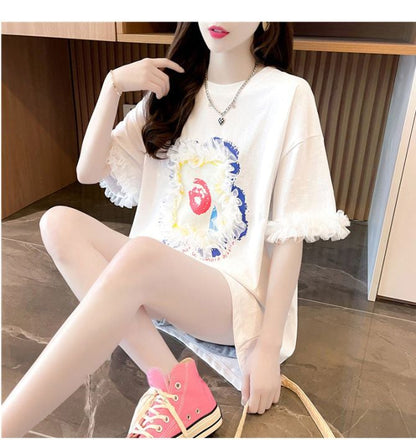 新作 個性的なデザイン 好感度満載 ラウンドネック  Tシャツ カットソーins-8405