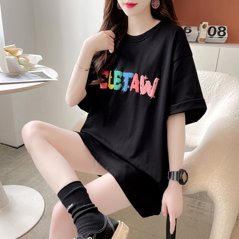 オシャレ度満点 一目惚れ アルファベット Tシャツ カットソーins-3071