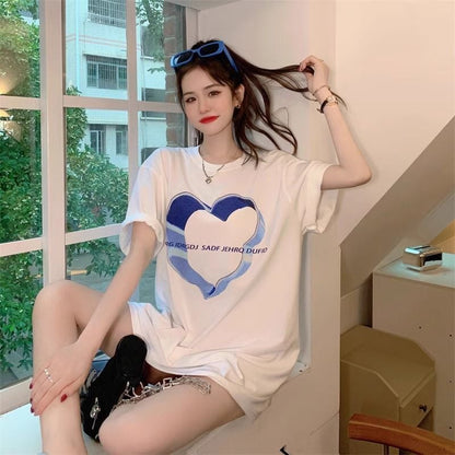 売り切れ必至 上質 カジュアル ファッション プリント 半袖Tシャツins-8586