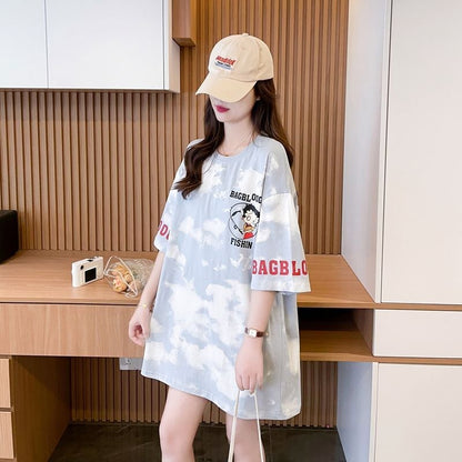 超人気 ロゴ プリント  ゆったり 3色 半袖Tシャツins-8348