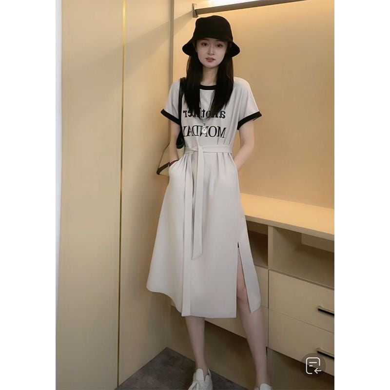 売り切れ必至 上質 簡潔 半袖Tシャツワンピースins-8288