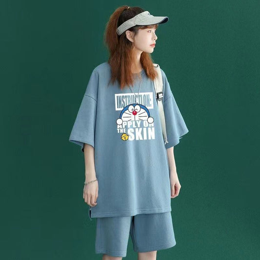 好感度UP カジュアル シンプル 半袖Ｔシャツⅹパンツセット全4色ins-8203