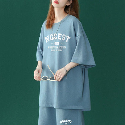 【半額！期間限定！！】売り切れ必至  カジュアル  半袖Ｔシャツⅹパンツセット全4色 男女兼用ins-6574