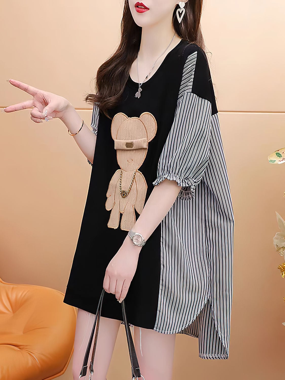 美人度アップ ファッションルーズ カットソーins-6568