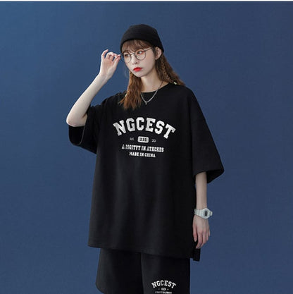 【半額！期間限定！！】売り切れ必至  カジュアル  半袖Ｔシャツⅹパンツセット全4色 男女兼用ins-6574