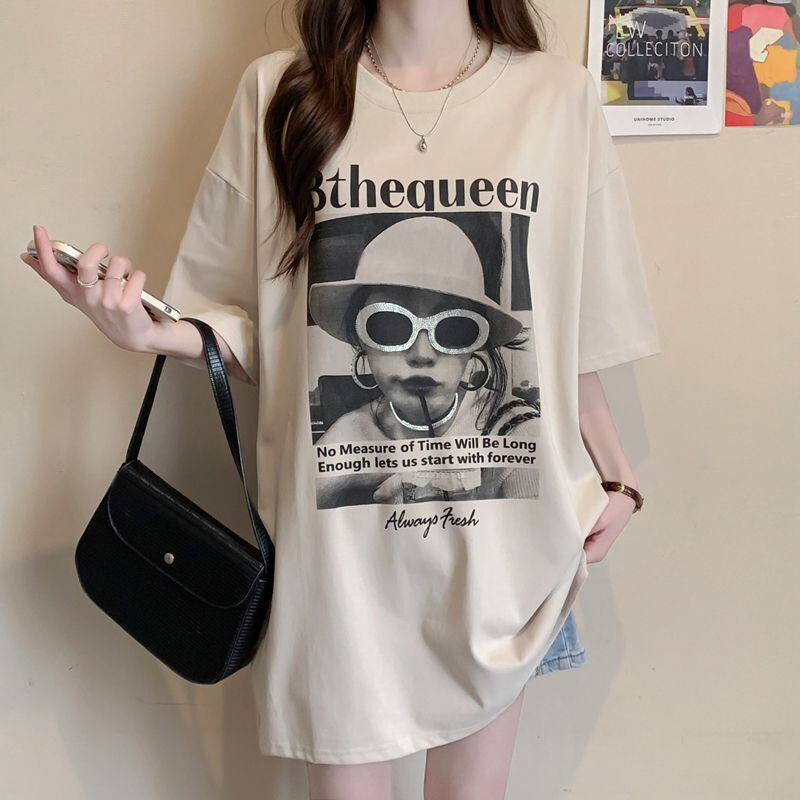 話題沸騰中 アバンギャルド レース 切り替え ホットダイヤモンド 3色選択 半袖Tシャツins-8547