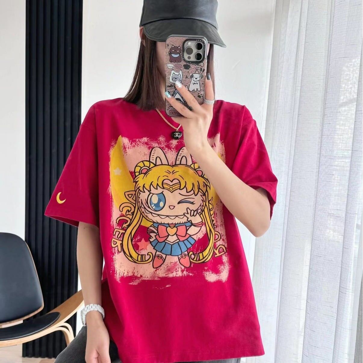 今季も大流行 刺ロゴ ゆったり ユニセックス 全3色 半袖 Tシャツ  ins-4852