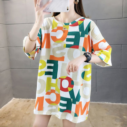売り切れ必至 個性派 カラーマッチング プリント全2色 半袖Tシャツ カットソー ins-8556