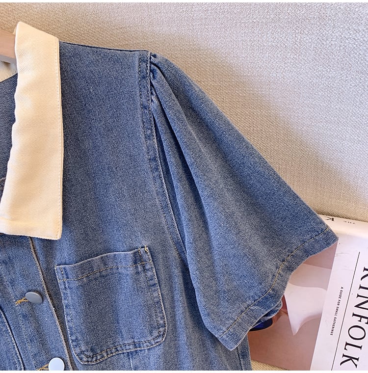 おすすめ シンプル スウィート デニム ワンピースins-8337