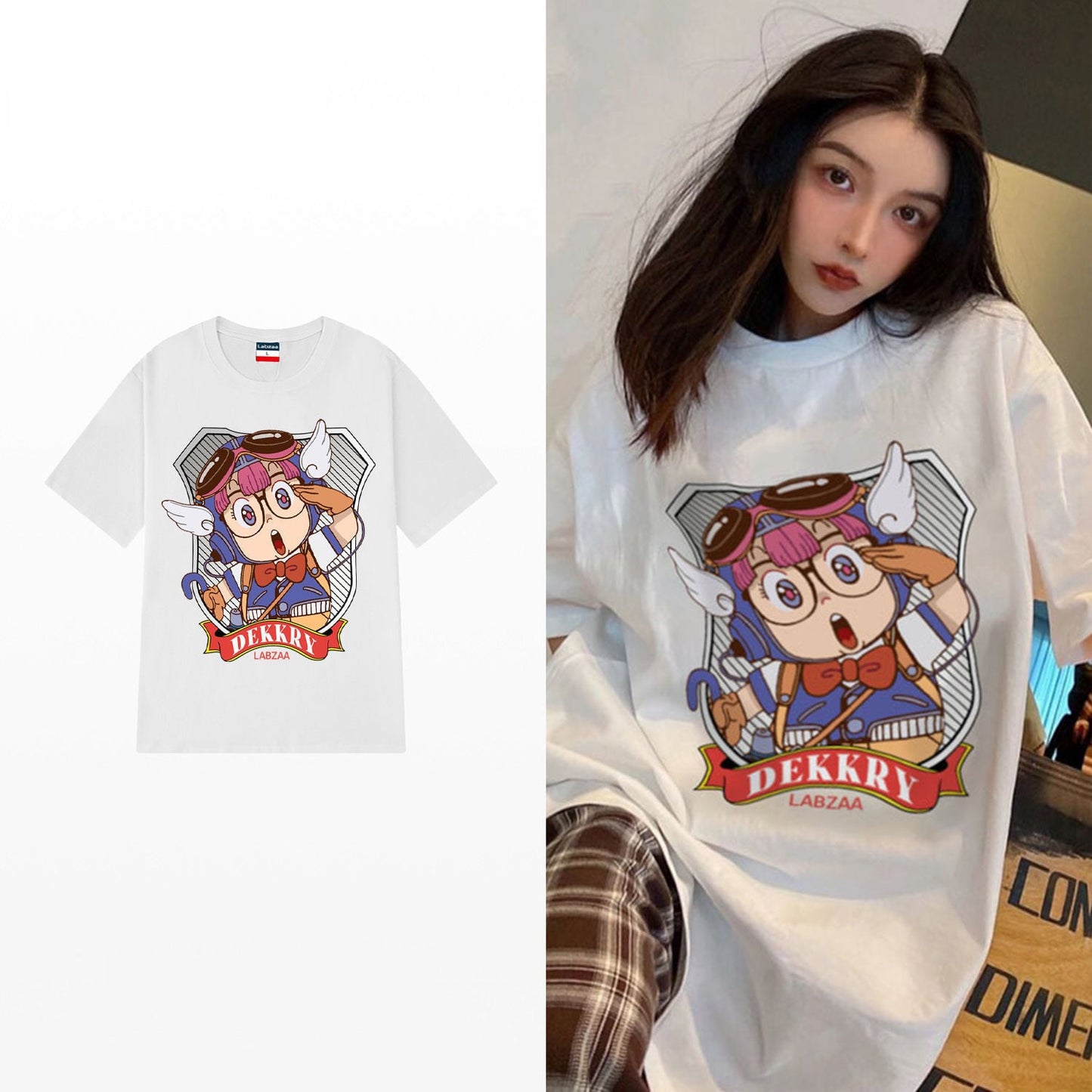 新商品 カジュアル ゆったり プリント 5色 半袖Tシャツins-8239