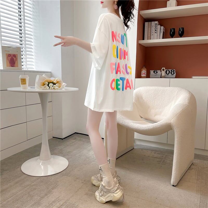 オシャレ度満点 一目惚れ アルファベット Tシャツ カットソーins-3071