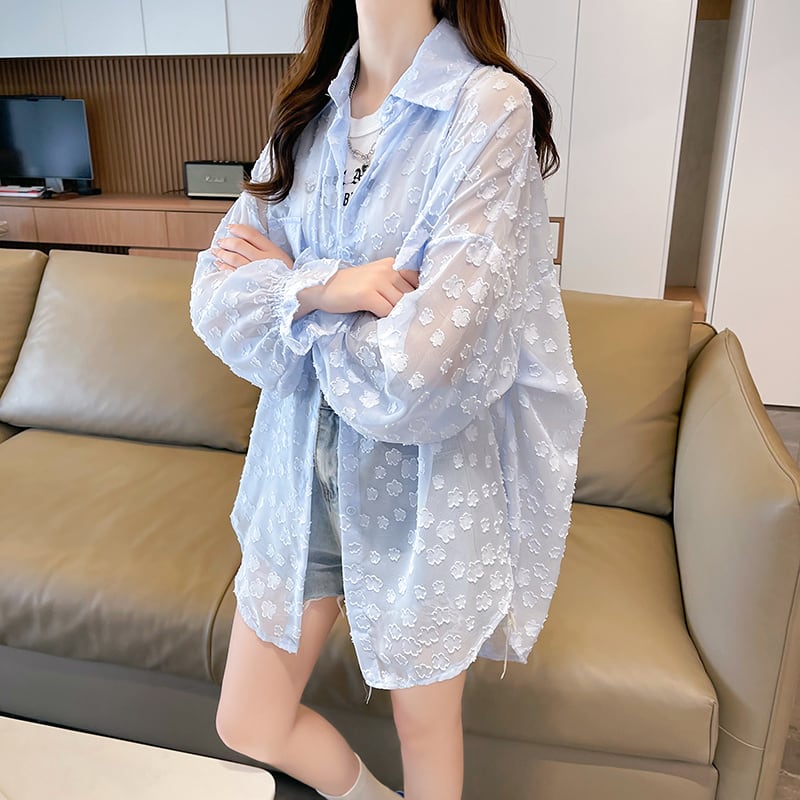 定番シンプル UV対策合わせやすい カジュアル ゆったりシャツ 全3色ins-8370