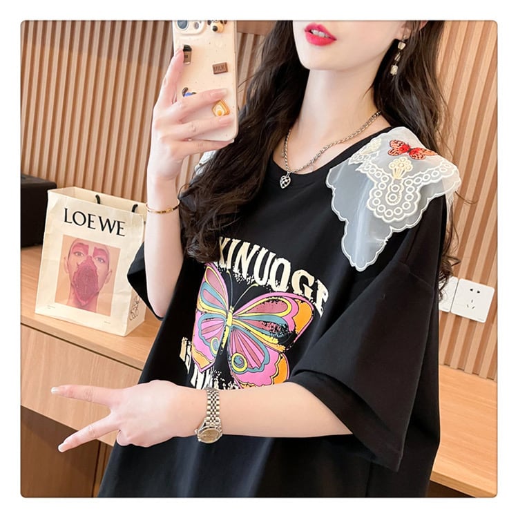 話題沸騰中 ロゴ プリント  ゆったり 3色半袖Tシャツins-8316