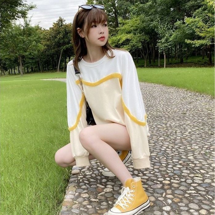 好感度UP カジュアル シンプル スウェットins-8098
