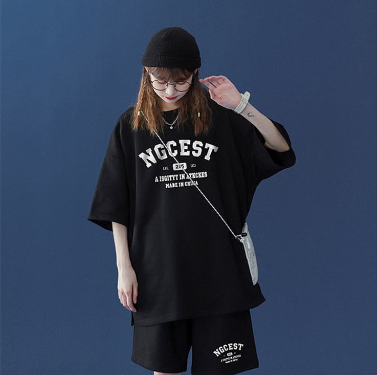 【半額！期間限定！！】売り切れ必至  カジュアル  半袖Ｔシャツⅹパンツセット全4色 男女兼用ins-6574