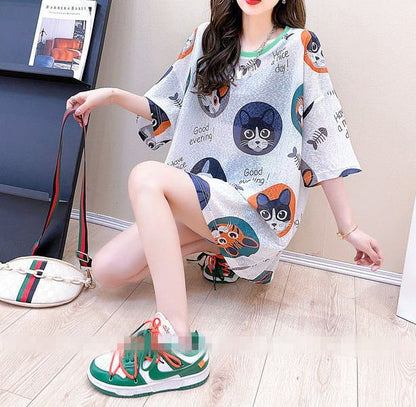 話題沸騰中 個性派 カジュアル プリント 半袖Tシャツins-8492