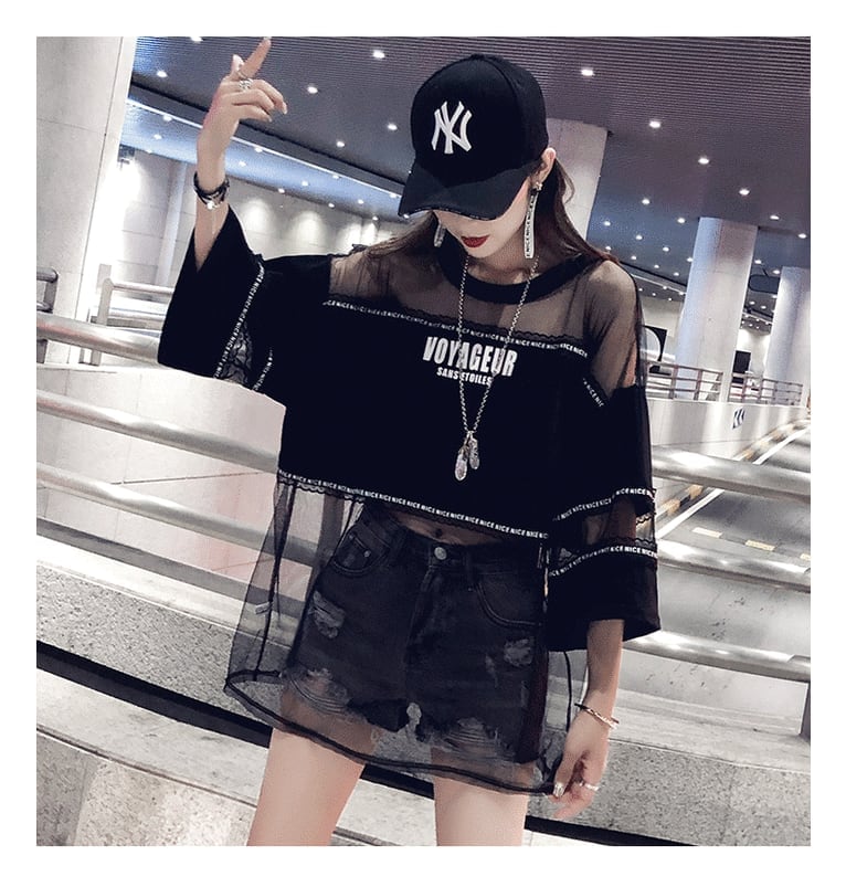 話題沸騰中 アバンギャルド レイヤード風 プリントTシャツ ゆったり半袖ins-8102