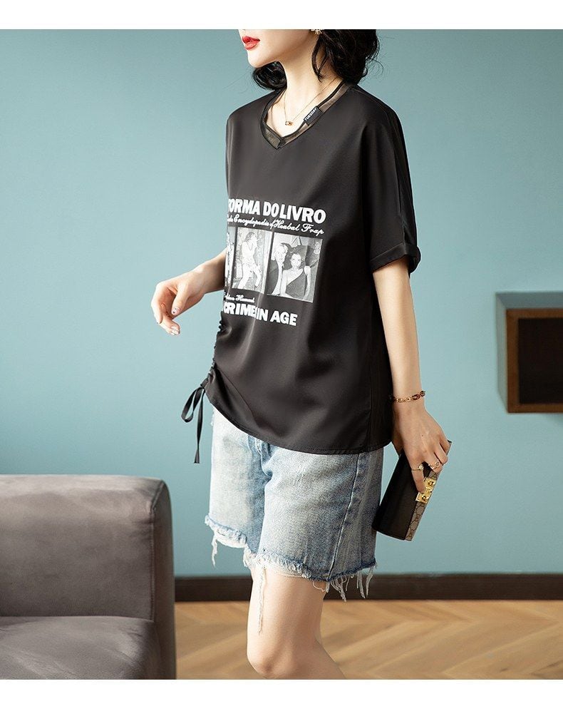 話題沸騰中 着回し力抜群 ファッション プリント 2色選択 半袖Tシャツins-8621