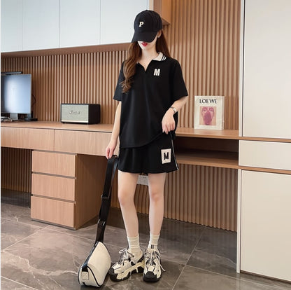 売り切れ必至 ルーズ  半袖Ｔシャツⅹパンツセット全2色ins-8190