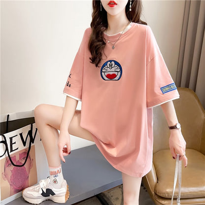 好感度満載 ラウンドネック プリント Tシャツ カットソー全3色ins-8223