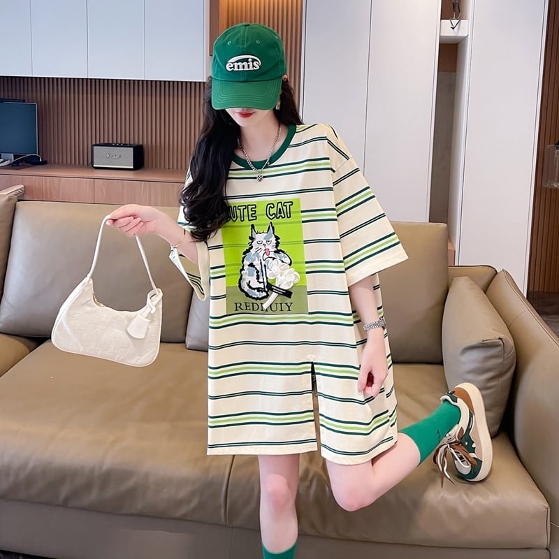 【半額！期間限定！！】大好評 ファッション シンプル 3色選択可 ストライプ柄 半袖Tシャツ カットソーins-8464