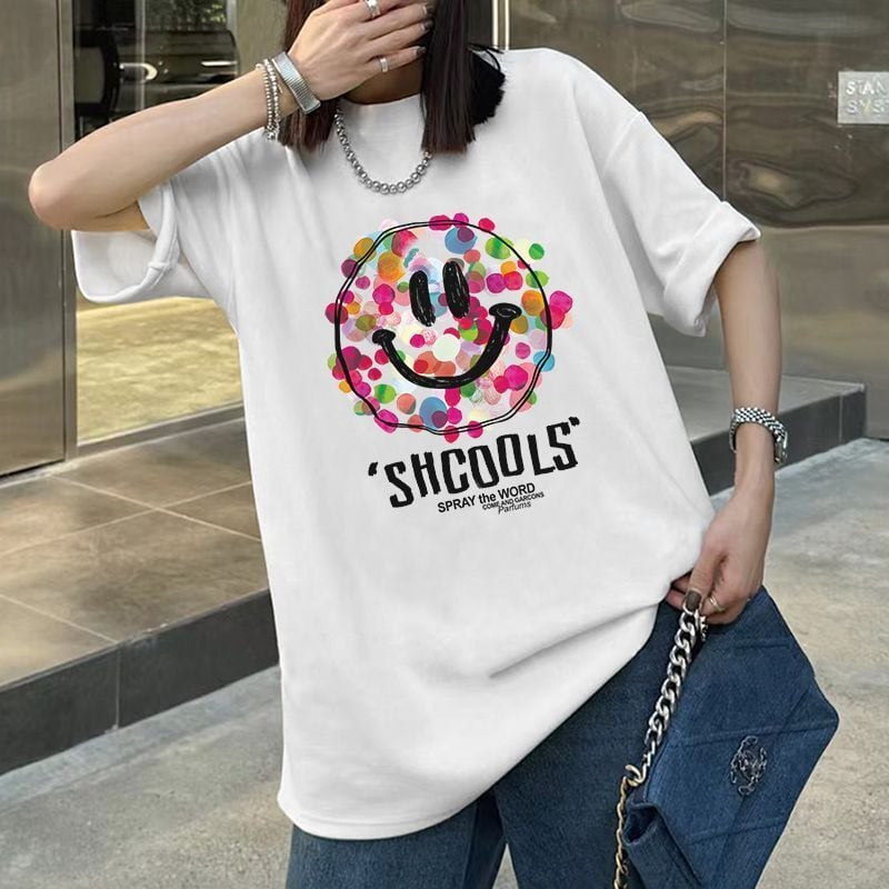 話題沸騰中 カジュアル スマイリー 半袖 Tシャツ ins-8651